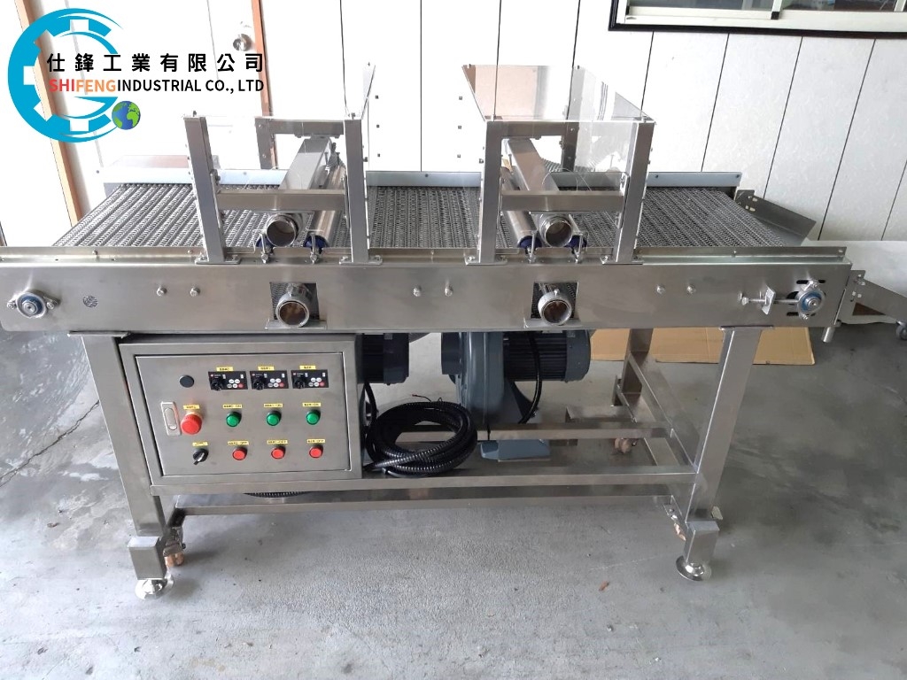 不銹鋼鏈條網帶加風刀式輸送機&客戶案例一